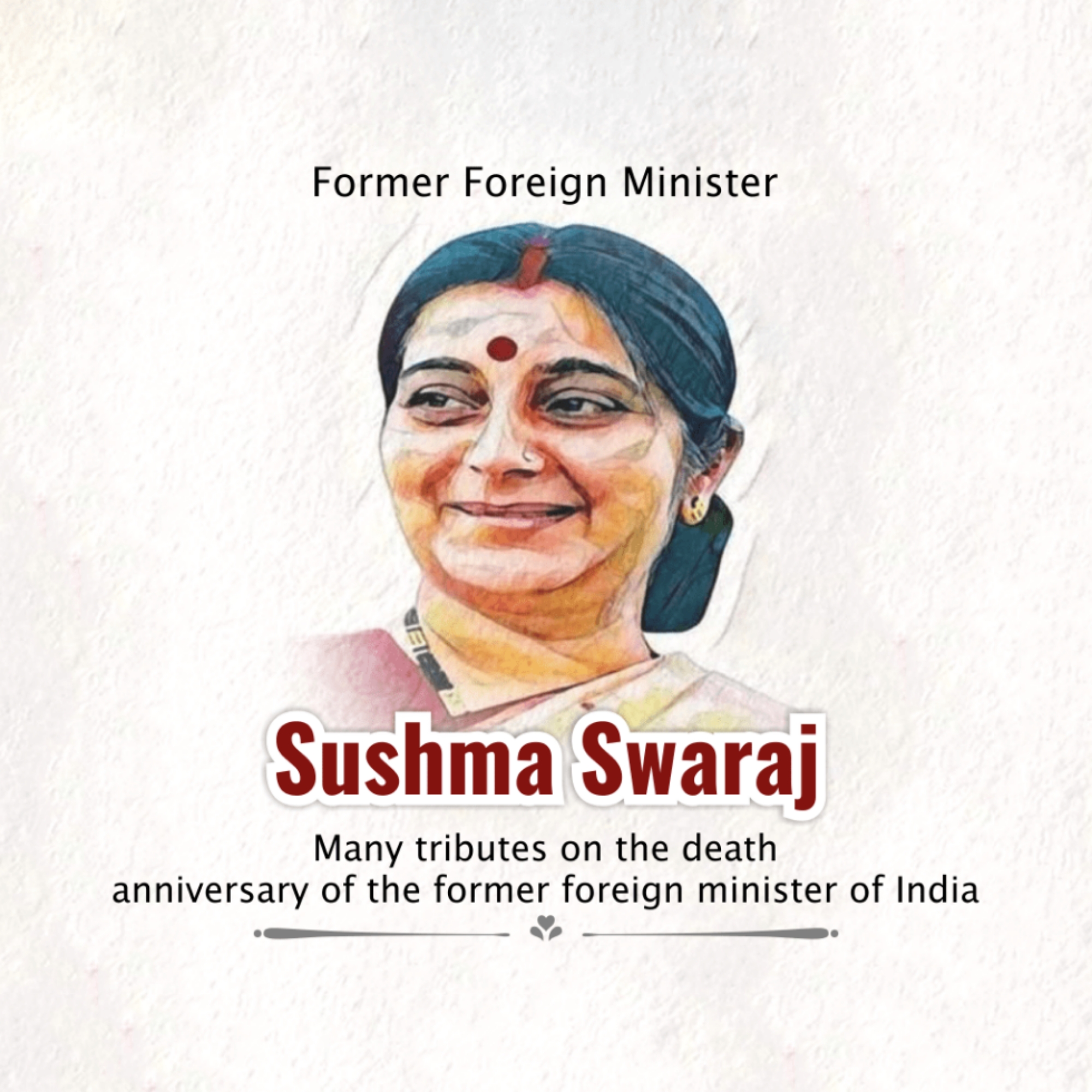 Sushma Swaraj Death Anniversary